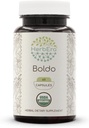 HerbEra Boldo USDA Organic 60 Capsules Depoter 124; Natural Herbal Support 124; Certified Organic Vegetary Capsules and Organic Boldo (Peumus boldus) Tørret blade (60 Kapsler)