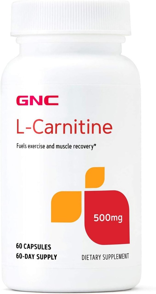 GNC L- Carnitin 500mg, hjælper Metabolize Long- Chain Fedtsyrer, 60 kapsler