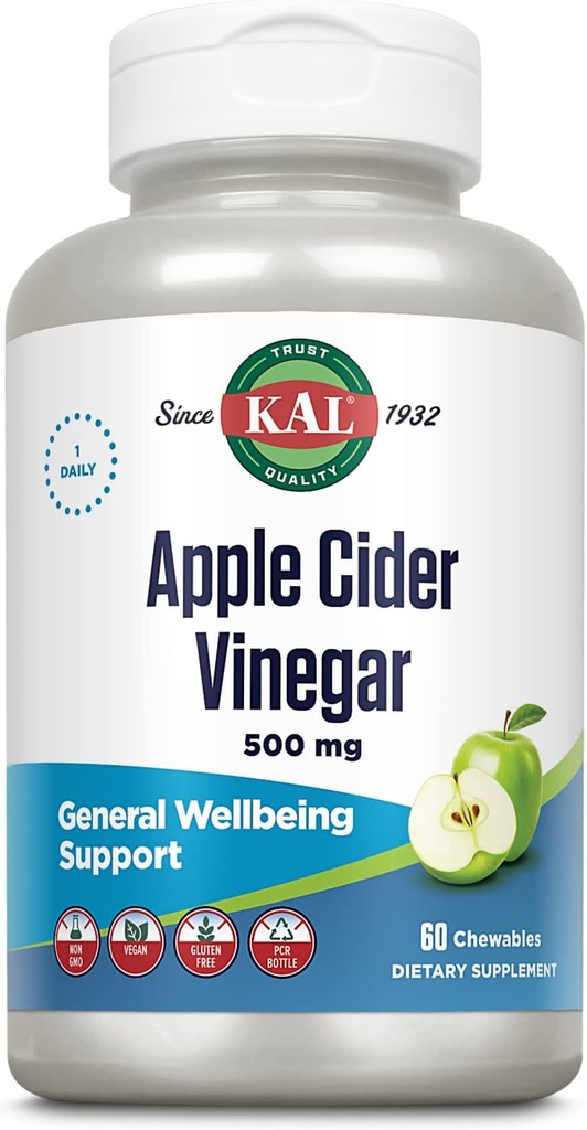 KAL tyggetabletter, Æblecider, 500 mg, 60 greve