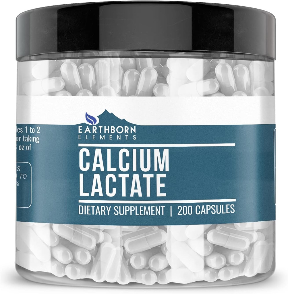 Earthborn Elements Calciumlactat (200 kapsler) Calciumsupplement