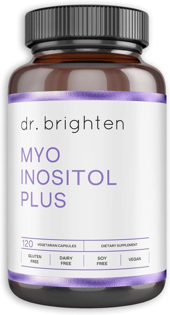 Dr. Brighten Myoinositol Plus - Doctor Formuleret Ratio af Myo- og D-Chiro- Inositol til støtte PCOS symptomer, Hormonbalance, sund ovarie funktion, og regelmæssige menstruationscykler