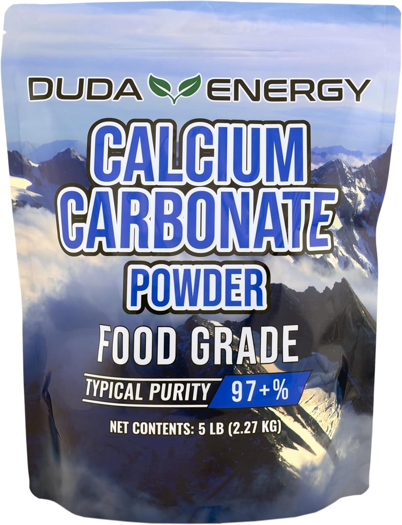 Duda Energy FGcc5f Food Grade 97 +% Calcium Carbonat fra Ground Kalksten, 5 LB.