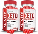 Justified Laboratories (2 Pack Ketosyn Keto ACV Gummies Extreme 2000MG Ketosyn Ketosyn Keto Gummies Apple Cider Vinagar Formuleret med Pomegranate Beet Juice Powder B12 Vegan Non GMO 120 Gummys