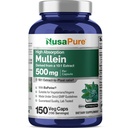NusaPure Mullein Leaf Capsules, 500 mg, 150 Veg Capsules (Non-GMO, Vegan)