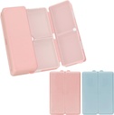 FEST Daily Pill Organizer, 2 Pcs 7 Compartments Portable Pill Case Travel Pill Organizer, [Folding Design] Pill Box for purse Pocket til at holde vitaminer, torsk leverolie, kosttilskud og medicin-Pink + Flåde