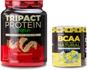 Nutrologi TRIPACT Vegan Protein Powder, for Vegan Protein Shakes, Peanut Butter Vanilla (20 Servere) BCAA Natural, Plant Based BCAA Powder, Lemonade Flavor (30 Servere)