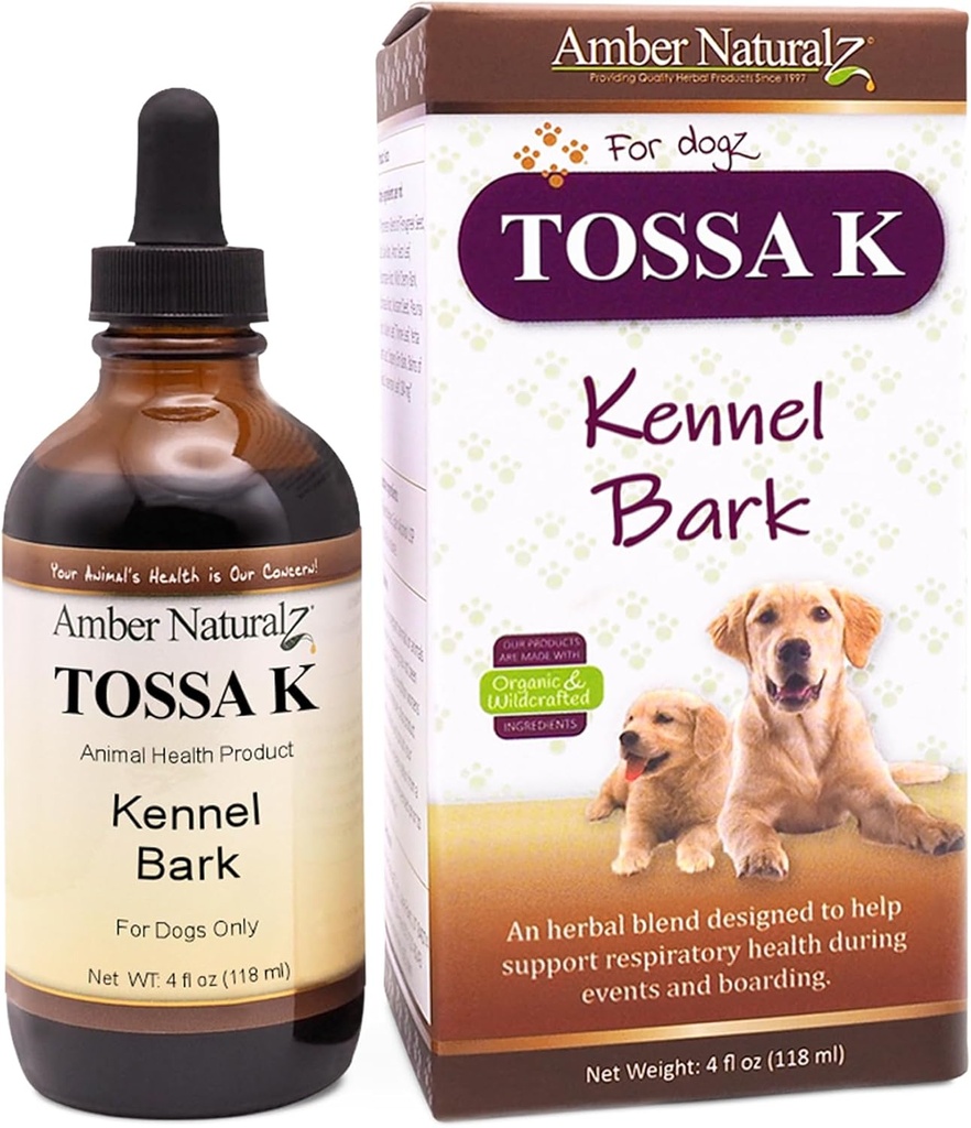 Amber NaturalZ Tossa K Kennel Bark Herbal Kosttilskud til hunde og hvalpe