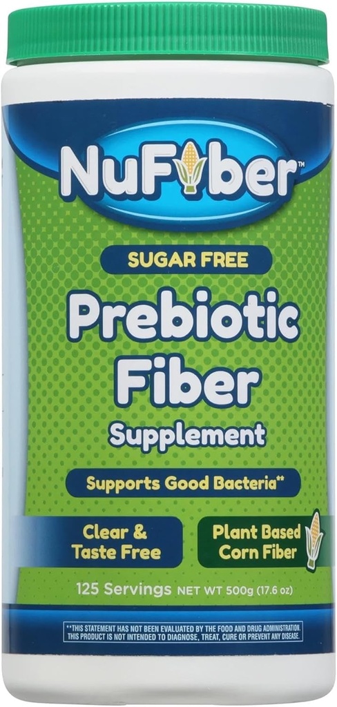 Fiber Supplement, Daily Prebiotic Fiber, 125 Servering, Clear, Grit & Smag Gratis, Ingen Gluten & Sukker, Plant baseret Corn Powder til støtte fordøjelse & Gut Sundhed