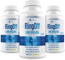 Ring Off (180 Caps) - Tinnitus Relief for Ringende Øre, Clear Tinnitus Quieting Ear Ringning Relief & Genoprettelse Indre Fred, Ginkgo Biloba, Zink Picolinate & mere - Effektiv Hørehjælp