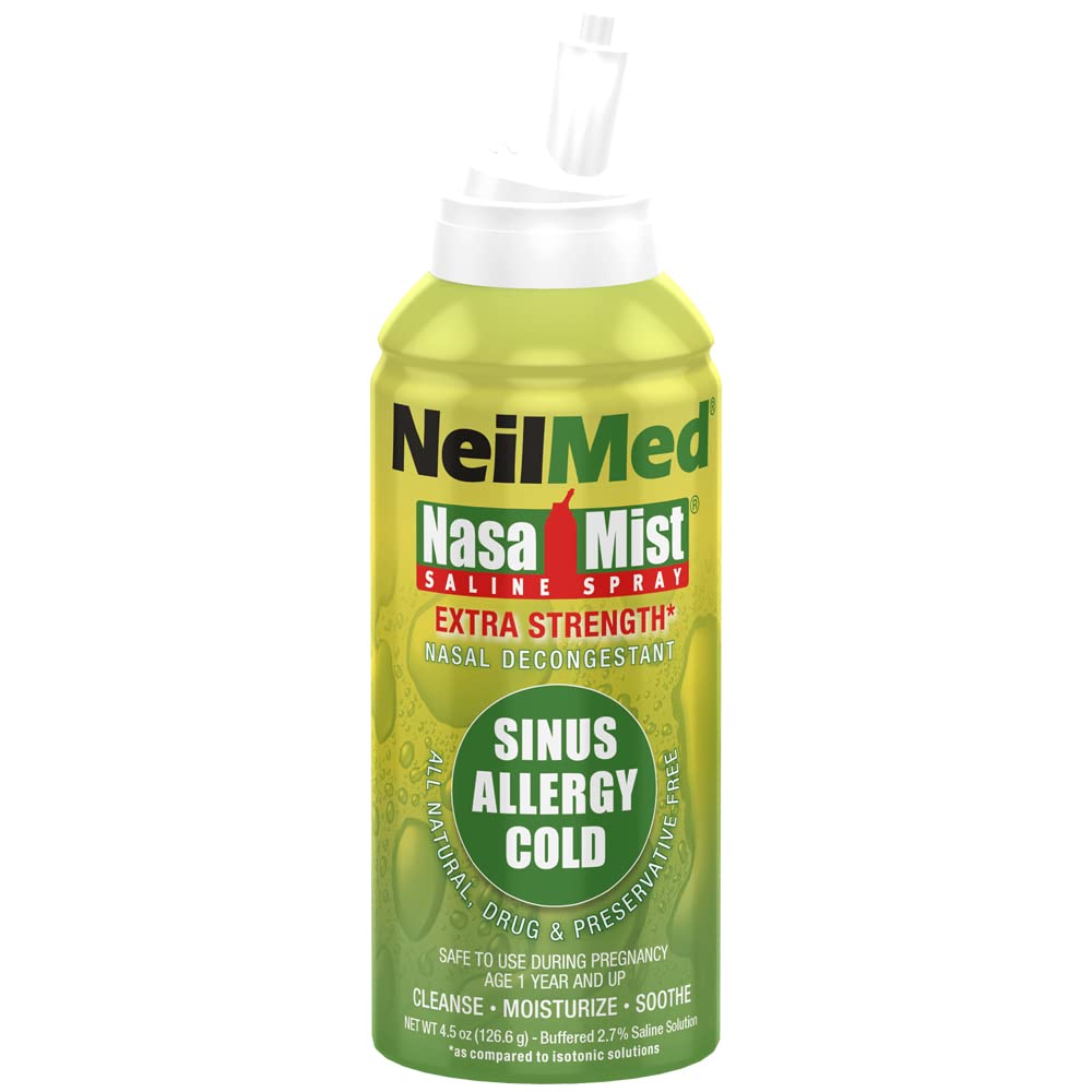 NeilMed NasaMist Hypertonic Extra Strength Saline Spray, Green 4,5 fl oz (pakke med 1)