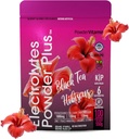 PowderVitamin Electrolytes Powder Plus (100 Servere) Black Tea Hibiscus Electrolyte Powder Keto, Sugar Free, Pink Himalayan Salt, 1000mg Kalium, 120mg Calcium, 120mg Magnesium, Hydrationspulver