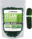 XPRS Nutra Size 4 Empty Capsules - 100 Count Small Empty Vegan Capsules - DIY Vegetable Capsule Filling - Fillable Do-It-Yourself Veggie Pill Caps for Supplements (Forest Green)