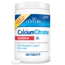 21. århundrede Vitaminer Calciumcitrat Plus D3 Maksimale tabletter, 400 Tæl