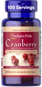 Puritans Pride Premium Cranberry Fruit Concentrate 252mg (12,600mg Ækvivalent) med Vitamin C og E, Kosttilskud til immunsystemet Support, 100 Rapid Release Softels
