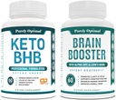 Rent Optimal Keto BHB eksogene Ketoner supplement + Premium Brain Supplement - Nootrop Brain Booster for Focus, Clarity, Forbedret hukommelse, Koncentration & Bedre Mood