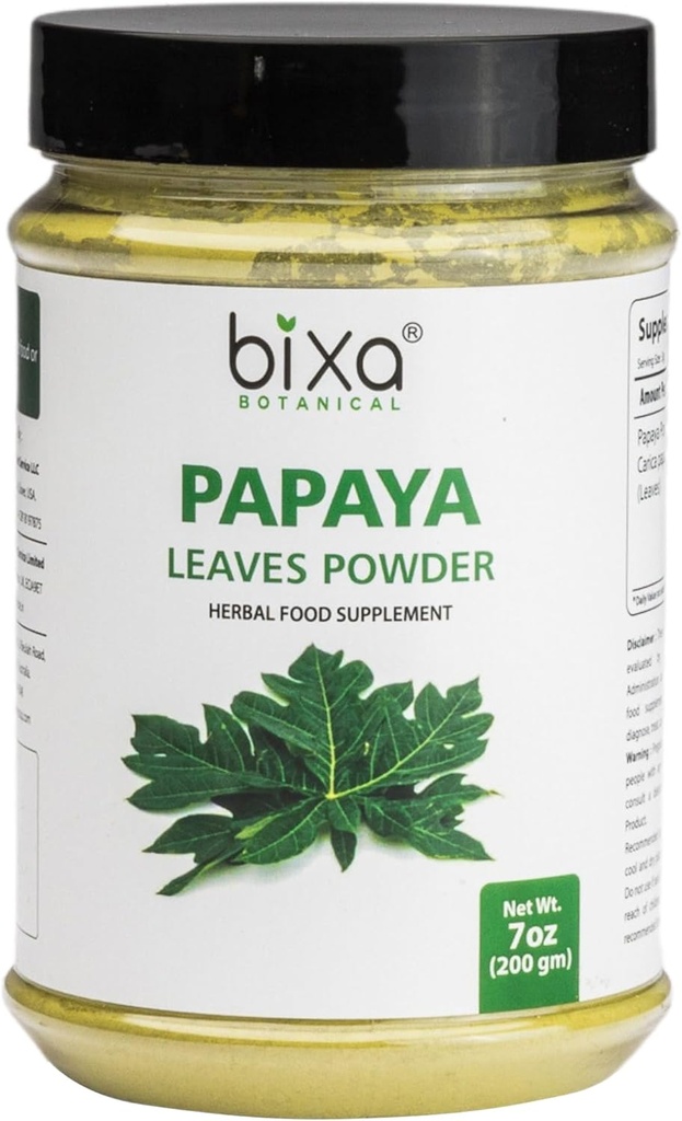 bixa BOTANICAL Papaya Leaf Powder (Carica Papaya) | Ayurvedic Herb, Anti-oxidant Agent | Herbal Supplement (200g/7Oz)