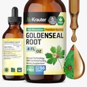 BIO KRAUTER Goldenseal tinktur - Vegan Lung Cleanse & Detox - Golden Seal Herb supplement - Alkohol & Sukker Free Drops - 4 Fl.Oz.