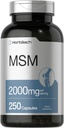 Horbäach MSM Supplement Kapsler: 124; 2000mg; 124; 250 Greve: 124; Non- GMO og Gluten Free Formel: 124; Methylsulfonylmethan