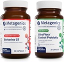 Metagenics Berberine GT (60 Capsules) & UltraFlora Control Probiotic (30 Servings) - Supports Heart Health - Aids Healthy Body Composition
