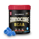 ALLMAX AMINOCORE BCAA pulver til træning muskel Inddrivelse & øget udholdenhed - Sukker fri, ingen Fillers 8.18 Grams Bcaas Aminosyrer, B Vitaminer for kvinder og men- 90 Servering af 124; Blå Hindbær, 1035g