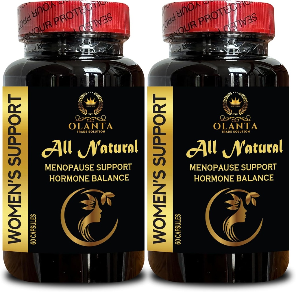 Menopause Support - Urtekompleks med Black Cohosh til Menopause Hot Flashes, Wild yam Root Powder Organic USA, Natural Menopausal Support - 2 flasker 120 kapsler