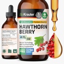 BIO KRAUTER Hawthorn Berry Extract Tinktur - Natural Hawthorne Berry Supplement - 100% Pure Formel - Vegansk Sukker & Alkohol Free - 4 Fl. Oz. - 56 Dag for levering