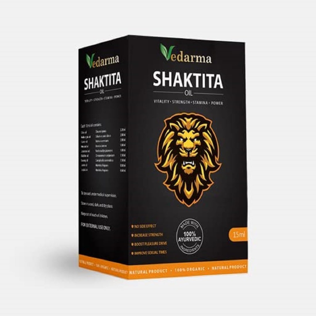 Shaktita olie til styrke og Stamina Booster olie til mænd - 15ml