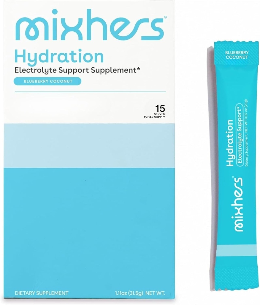MIXHERS Hydration- elektrolyttilskud Supplement 124; Hydrering Drikkevarer med C-vitamin, jern, & Zink--124; Sugar- fri & Plant- baseret