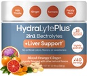 Hydralyte Leverstøtte + Electrolyte Mix med mælk tidsel, gurkemeje, Ingefær, Prickly Pære, Green Tea Extract Formuleret til hurtig rehydrering, (blod Orange Ginger, 40 Serve Tub)