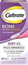 Caltrat 600 + D3 Plus mineraler Calcium og D-vitamin tilskud tabletter, ben sundhed og mineraltilskud for voksne - 60 Tæl