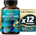 GriMed NAD + Boosting 16,550mg- x12 Power med NR + Resveratrol gurkemeje + Quercetin - Cellular Energy, Cellular Repair, Sund Aging - USA Made & Testet (90 Tæl (pakke med 1))