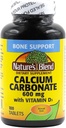 Nature 's Blend Calcium Carbonat 600 mg med D3 400 IE 100 tabletter, (pakning med 1 stk.), 079854016819