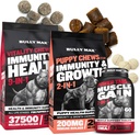 Bully Max Dog Vitality Chews, Muscle Builder Tabs (60 faner) & Puppy Chews Bundle - Daglige hund Kosttilskud til muskelstøtte, immunforsvar, og komplet ernæring til hvalpe, voksne og seniorer