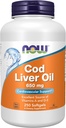 Now Foods Supplements, Cod Lever Oil 650 mg, Excellent kilde til vitaminer A og D-3, 250 Softgels