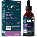 E2H Natural Sleep Support - Flydende Melatonin med kamille, Theanin - Sov bedre, Dybere, Længere - Vegan, GMO- Free - Giver stress Relief - 2 Fl Oz