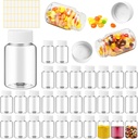 Lamoutor 30Pcs Klar pilleflaske Plastic Medicine Flaske Tomme Reagens Kemiske beholdere med Caps til flydende fast pulver Medicine 30ML