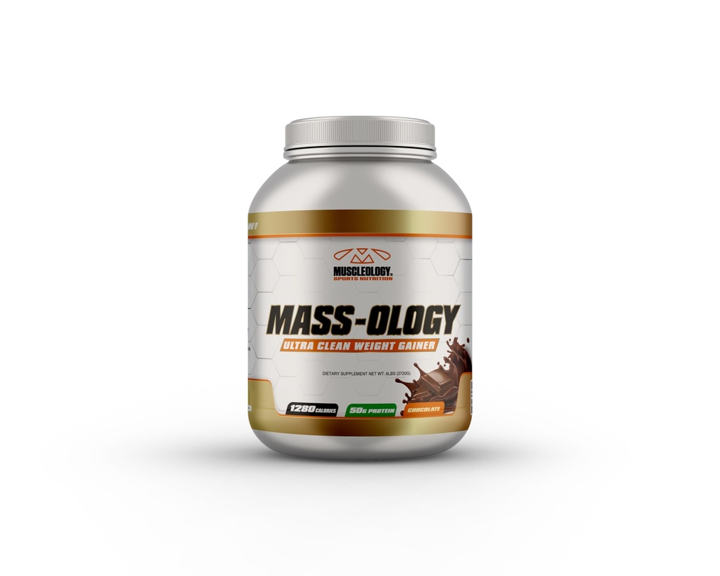 MUSCLEOLOGY Vægt Gainer Mex124; Whey Protein Powder Mex124; Muscle Builder til mænd og kvinder Mex124; Chokolade, 6 lbs