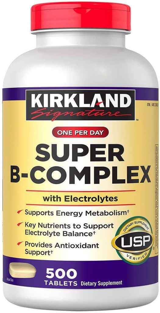 Kirkland Signature Super B- Complex med Electrolytes, 500 tabletter (4 Pack)