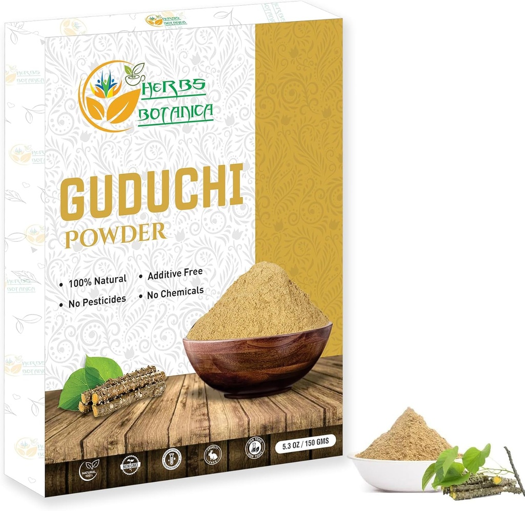 Urter Botanica Guduchi Powder USDA Organic Neem Giloy Powder Name 124; Tinospora cordifolia