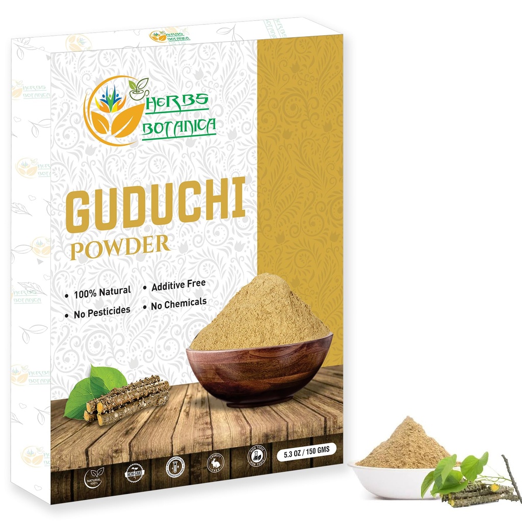 Urter Botanica Guduchi Powder USDA Organic Neem Giloy Powder Name 124; Tinospora cordifolia