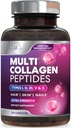 Multi collagen supplement 2400 mg - type I, II, III, V & X Multi collagen peptider til kvinder & mænd, hydrolyseret collagen kosttilskud, hår, hud, negle, og fælles supporttillæg, 120 kapsler