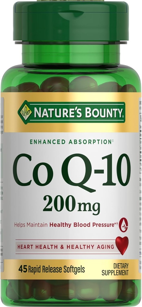 Nature's Bounty CoQ10, Heart Health and Healthy Aging, Dietary Supplement, 200mg, 45 Rapid Release Softgels
