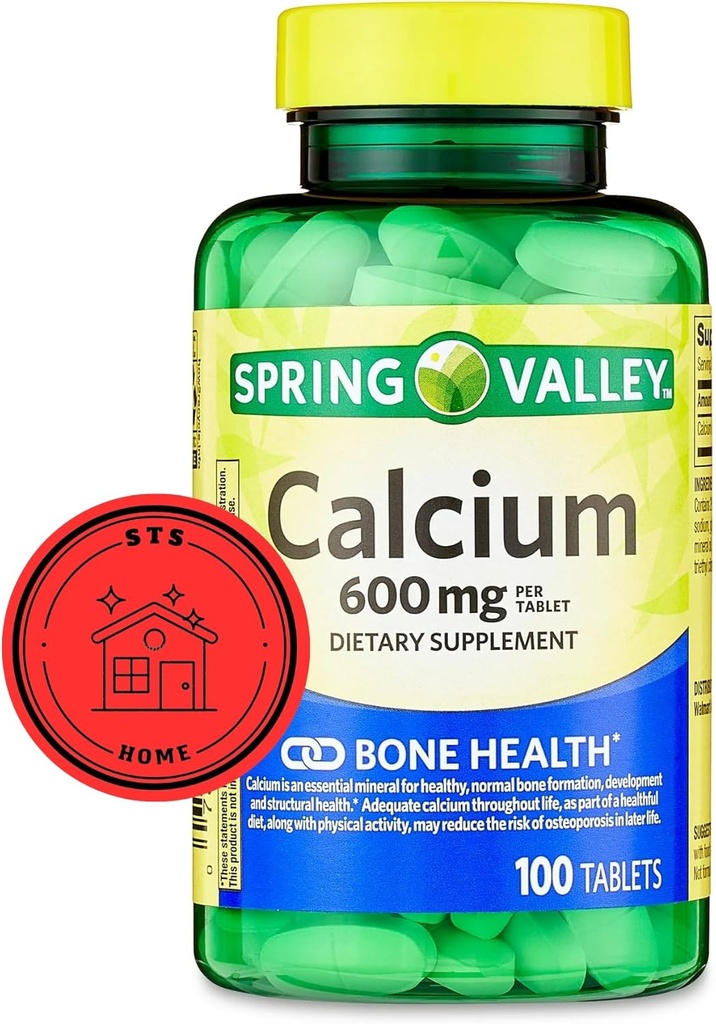 Spring Valley Calcium 600 mg, 100 tabletter