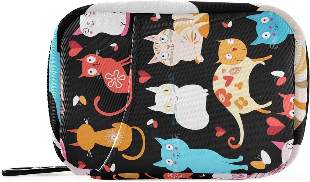 xigua Cat Pill Case 7-Day Travel Pill Organizer Box med lynlås Lukning til vitaminer, medicin og kosttilskud