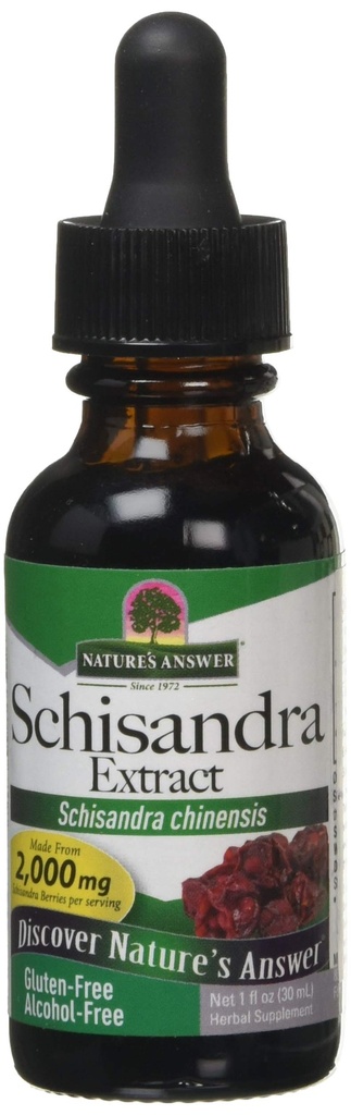 Naturens svar Schisandra Berry Extract - Alkohol fri, Gluten fri, Stress, Træthed, afslappende support - Lavet i USA - Adrenal Support Kosttilskud til alle