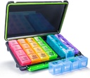 Ugentlig pilleorganizer, 7 dages pilleboks (4-timer-A-dag) Bærbar til rejser med moisture- Proof Design Pill case til piller / Vitamin / Fish Oil / Supplements