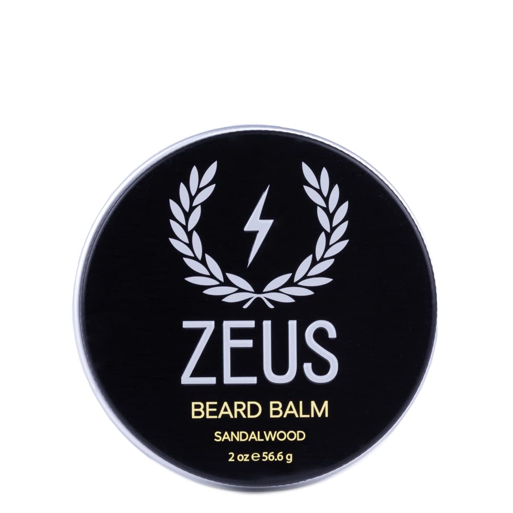 ZEUS Beard Balm, Natural Beeswax & Shea Butter Balm, Softening Conditioner for Ansigtshår - MADE IN USA (Sandalwood) 2 oz.
