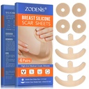 Silikone Scar Sheets til Bryst - 8 Pack, herunder 4 Areola Soft Strips & 4 Anchor Sheets