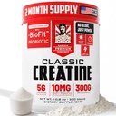 Old School Labs Mikroniseret Creatine Monohydrat med ingen Bloat BioFit ™ Probiotisk - Mænd og kvinder efter-Recovery Powder for Strength & Performance - 60 Servering Unflavored