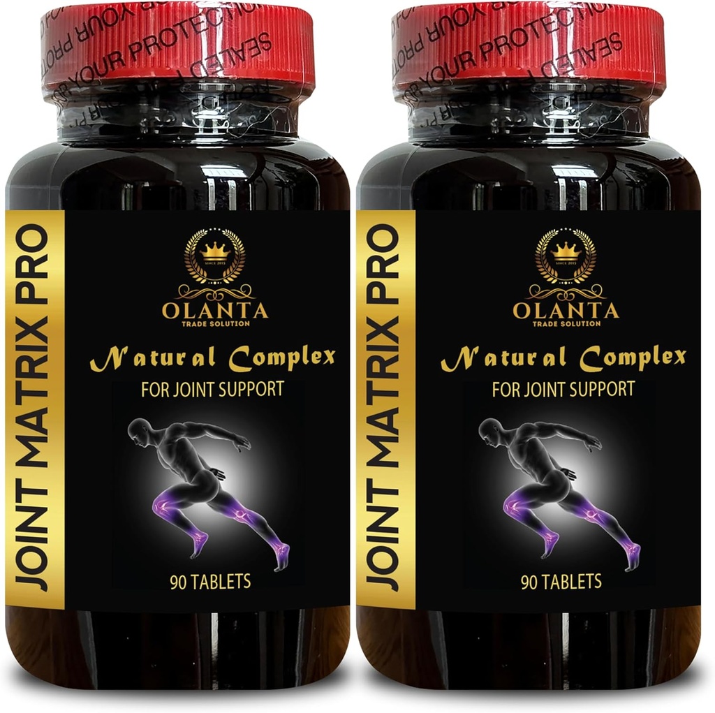 Joint Matrix PRO Complex - Kosttilskud til knæer og fælles sundhed, fælles støtte, non-GMO, gluten & soy fri, fleksibilitet og mobilitet - 2 flasker